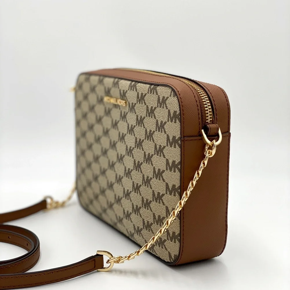 MICHAEL KORS LARGE EW CROSSBODY NAT/ LUGGAGE - Picture 6 of 16